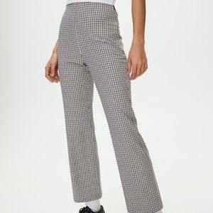 Aritzia high-rise plaid flare pants